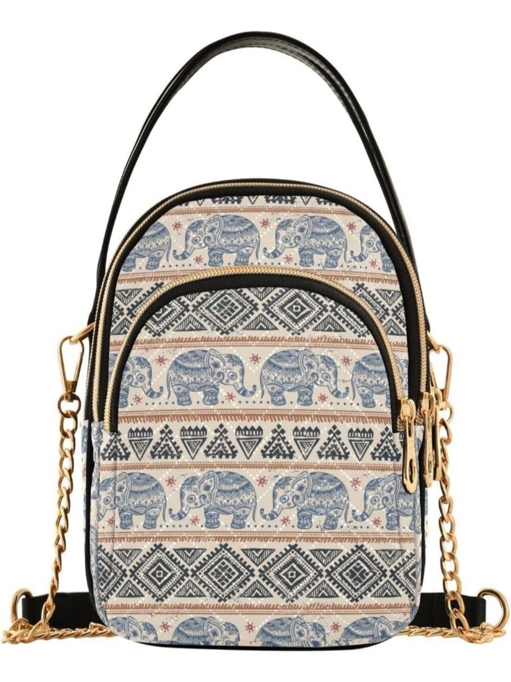 Womens White Blue Leather Zipper Purse Casual Travel Shoulder Crossbody Bags